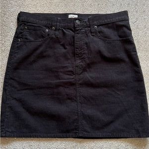 J Crew Black cord skirt